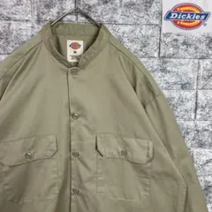 Dickies ディッキーズ ノーカラー 長袖 ワークシャツ 古着