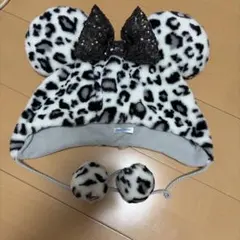 ミニーマウス ヒョウ柄ファンキャップ