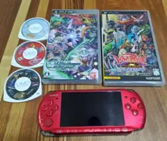PSP3000本体のみ レッド　おまけソフト5本　電池無し　充電器無し