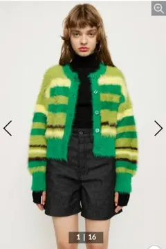 SLY MINK LIKE BORDER 2WAY カーディガン