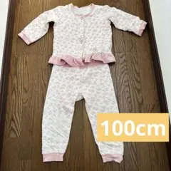 キルティング　パジャマ　100cm イオン　花柄　ピンク