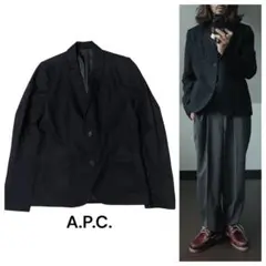A.P.C.ブラックテーラードジャケット ポーランド製黒綿春秋グランパコア