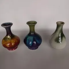 多色陶器花瓶セットミニチュア品高さ7.5cm幅4cm