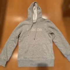 美品adidas グレー フード付きパーカーLサイズ