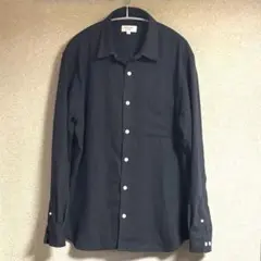 長袖ボタンシャツ Lサイズ ダークグレー