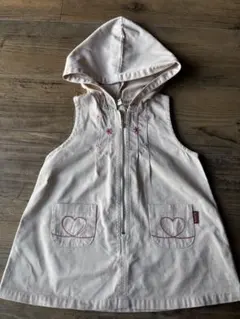 branshes 80 ワンピース ベスト フード付き 花刺繍 女の子 保育園