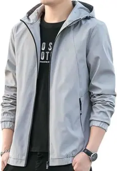 メンズ ジャケット 秋冬 カジュアル 無地 フード付き 防風