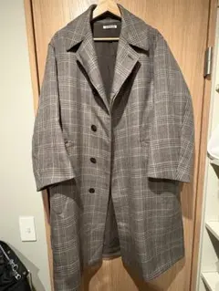 超希少サイズ0オーラリー DOUBLE FACE CHECK LONG COATのサムネイル