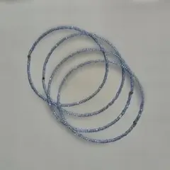 水色 ビーズ 4連ブレスレット