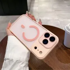 iPhone17ProケースMagSafeレンズ保護　シンプルマットクリアピンク