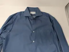 スーパーノンアイロンコットンシャツ カッタウェイ 織柄デニム調