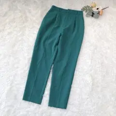 ジーユー センタープレス テーパードパンツ グリーン（M）きれいめ スラックス