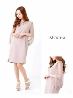 新品　マントスリーブ　オケージョン　ワンピース　Mサイズ　ネイビー　紺色