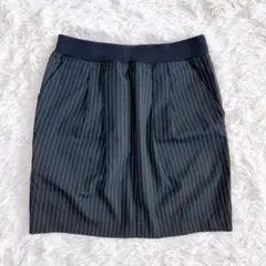 ジャーナルスタンダード 美品 タイトスカート 38 M ストライプ コクーン 黒