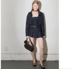 エピヌ　ストライプ　シャツ　ミニワンピ　セットアップ　ネイビー　S