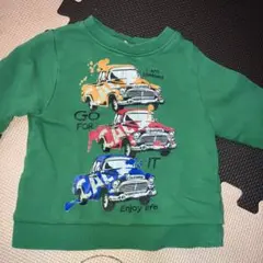 キッズ トレーナー グリーン 車柄 80