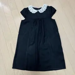 マザウェイズ 黒 レース襟 半袖 フォーマル ワンピース 130