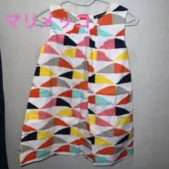 marimekko 幾何学模様 ノースリーブワンピース 98/3Y