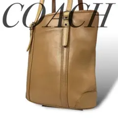COACH ベージュ レザー トートバッグ 501