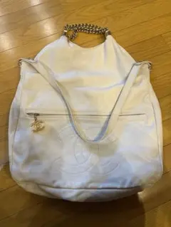 CHANEL ホワイトレザー ショルダーバッグ