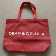 ディーンアンドデルーカ メッシュ　トートバッグ　赤　L