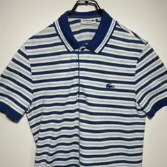 LACOSTE ラコステ　ポロシャツ　サイズ3 ボーダー　ワニロゴ　希少　古着