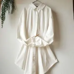 ★❇️シーイン『S』ブラウス 細身 ホワイトシャツチュニックパーティ オーバー