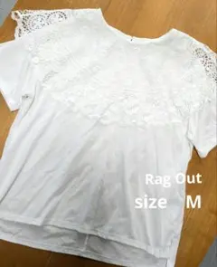 Rag Out ❀レース　衿　白Tシャツ