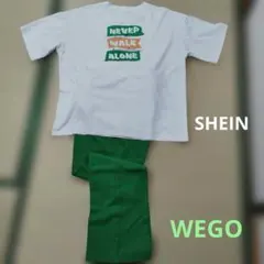 WEGO パンツ　グリーン　SHEIN TシャツNEVER WALK ALONEのサムネイル