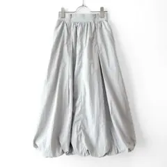美品 Ray BEAMS バルーンヘムギャザースカート ロング丈 グレーのサムネイル