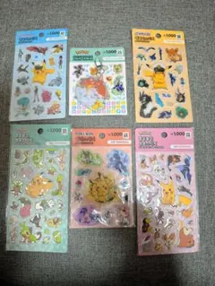 【韓国限定】ポケモンシール　ウォーターシール　カプセルシール　6種類セット