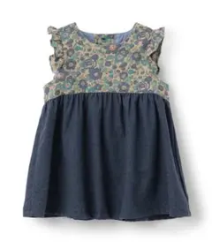 新品【センスオブワンダー】リバティファブリックヨークチュニック 120cm　紺