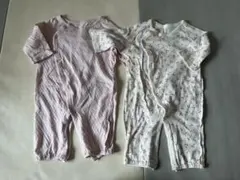 ロンパース2点セット ピンク・花柄