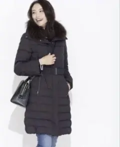 ナノユニバース　西川ダウン　ブラック　ファー　コート