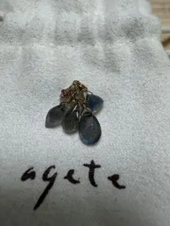 agete ラブラドライト ドロップ型チャーム