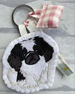 ハンドメイド 刺繍 チワワ 犬 うちの子 バッグキーホルダー チャーム