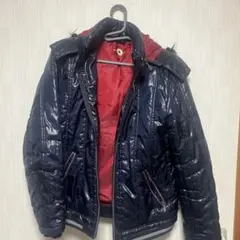 ネイビー ダウンジャケット ファー付き