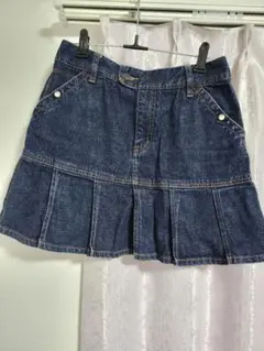 プリーツデザイン デニムミニスカート