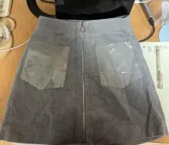グレー コーデュロイ ミニスカート