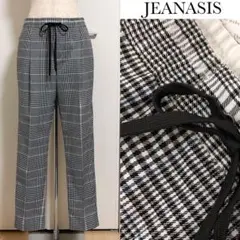 ジーナシス チェック センタープレス テーパード イージーパンツ