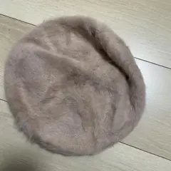 ベージュ ファー風 ベレー帽