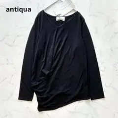 antiqua patterntorso 変形トップス　チュニック　洗える　黒のサムネイル