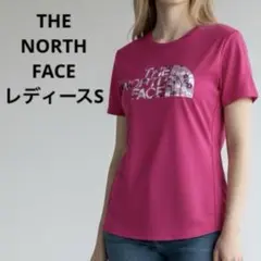 THE NORTH FACE 半袖Tシャツ ピンク 花柄ロゴ Sのサムネイル