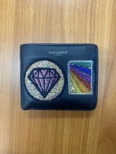 SAINT LAURENT サンローラン　二つ折り財布 パッチデザイン　牛革のサムネイル