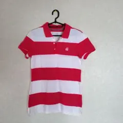 ナイキ ポロシャツ ゴルフ　ピンクとホワイトストライプ