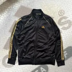 【adidas 】00sトラックジャケット 刺繍ロゴ 好配色 ブラック×ゴールド