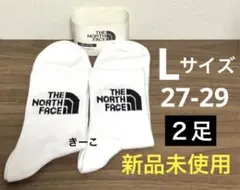 L 白　ノースフェイス　ソックス メンズ レディース　靴下