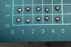 ハート型ネイルパーツ 10個セット シルバー