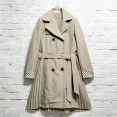 【美品】deux huit トレンチコート 袖捲り胸ポケット スカーフデザイン