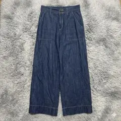 【美品】ミッシェルクラン ワイドデニムパンツ ジーンズ サイズ40 Lサイズのサムネイル